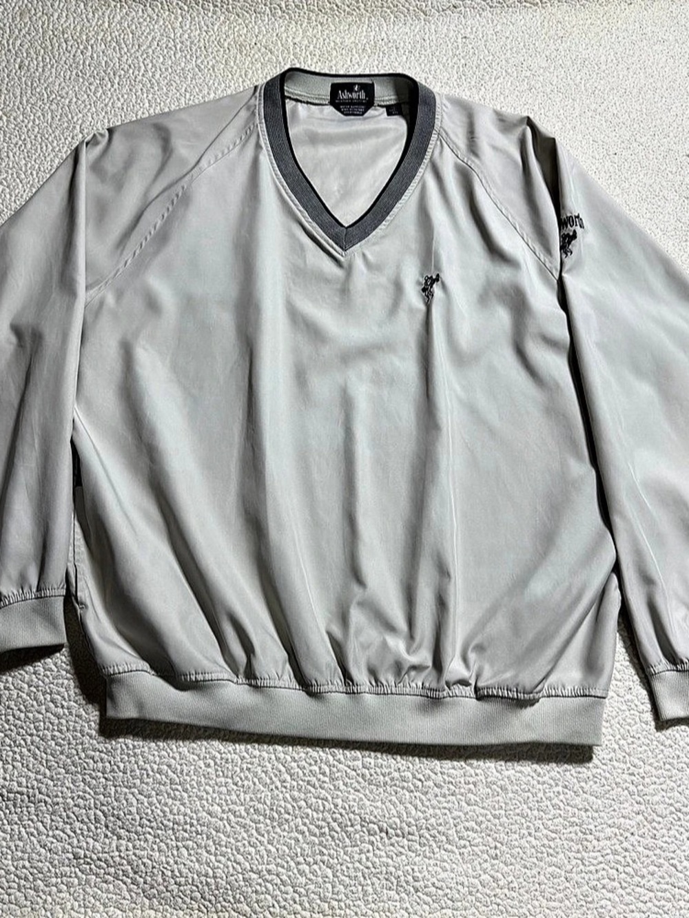 Ashworth Weather Systems V-Neck Windshirt Pullover Gray XXL